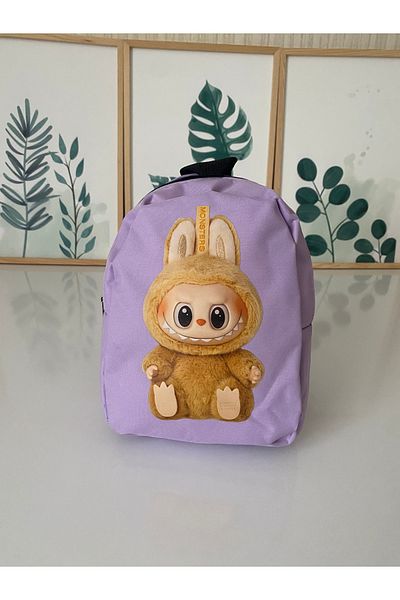 Petek Collection Labubu Backpack, School Creest Bag