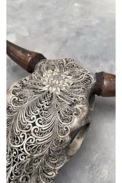 Store Toruk Gücün Ruhuyla Oyma Bufalo Kafası” El Yapımı Duvar Dekoru | Mitolojik