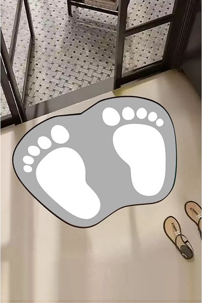 Carmine Carpet Decorative Digital Printed Footprint Patterned Door Mat