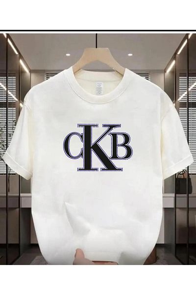 qubo sportswear & company Qubo Unisex Oversize Printed Cotton Crew Neck Short Sleeve White T-Shirt