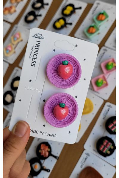LO ADORO 2Pcs Pan Buckle Fruit Bread Croissant in Basket Gastronomy Masterchef Buckle Special Series 2026 New Fashion
