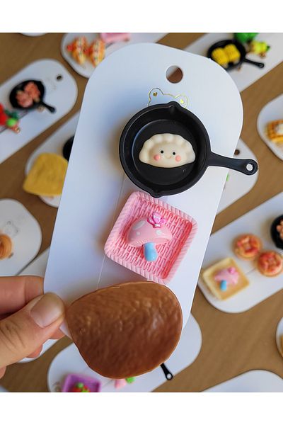 LO ADORO 3 Pieces Gastronomy Masterchef Buckle Chips Buckle Pan Basket Fun Buckles