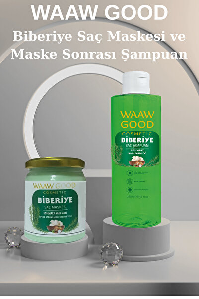 WAAW GOOD Biberiye Saç Bakım Kremi (Maskesi) ve Sonrası Biberiye Şampuan 15 A...