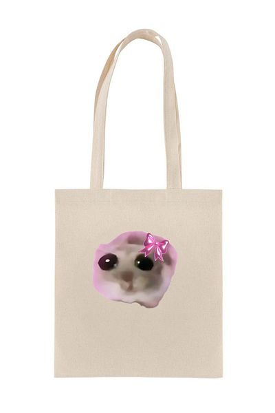 Namgo Sad Hamster Printed Cloth Bag