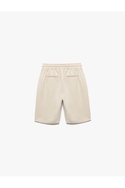 Koton Viscose Blended Basic Shorts with Lace-Up Pockets at the Waist