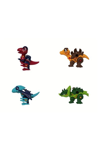 OEM Set de asamblare, 4 Dinosauri cu aripi, 2 surubelnite, multicolor