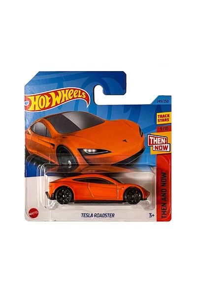 HOT WHEELS Masinuta metalica Hot Wheels, Tesla Roadster, 1:64, Portocaliu