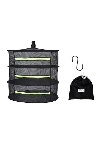 ULZKA Luxury 3 Layer Zippered Fruit and Vegetable Drying Net |   Foldable Fruit Vegetable Natural Drying Basket