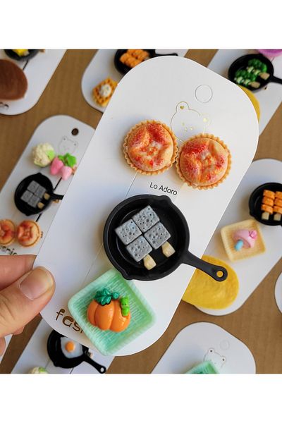 LO ADORO 3 Pieces Gastronomy Masterchef Buckle Chips Buckle Pan Basket Fun Buckles