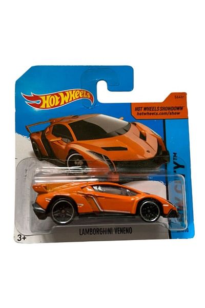 HOT WHEELS Masinuta Metalica Hot Wheels, Lamborghini Veneno, Colectia HW City - 2014, Portocaliu, 1:64