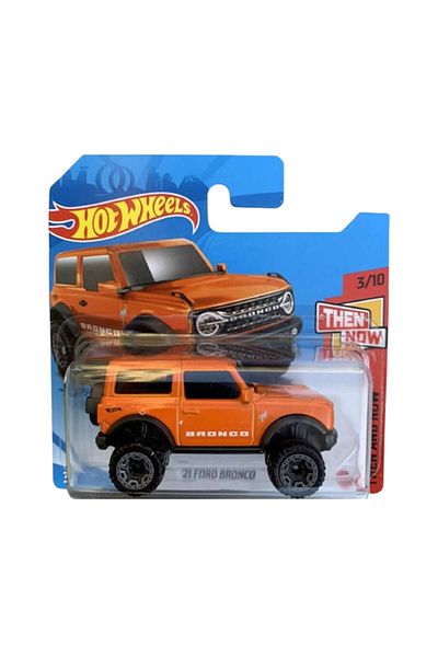 HOT WHEELS Masinuta Metalica Hot Wheels, 21 Ford Bronco, Colectia Then and Now - Editia 2021, Portocaliu, 1:64