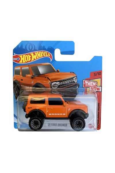 HOT WHEELS Masinuta Metalica Hot Wheels, 21 Ford Bronco, Colectia Then and Now - Editia 2021, Portocaliu, 1:64