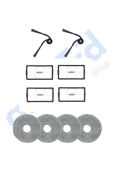 Asgard Grup Roborock Saros 10R-Qrevo CurvX compatibil 2 perii laterale 4 filt...