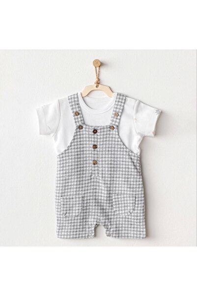 XO Kids Andywawa Ac25804 Jumpsuit Set Little King Salopet Suit Gray
