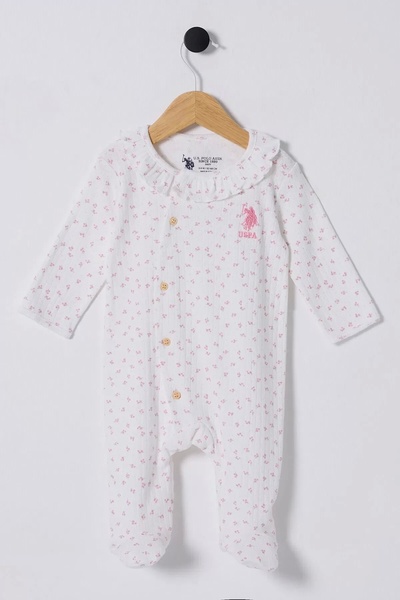 Genel Markalar U.s Polo Bebek Tulum Usb2435 Beyaz-pembe