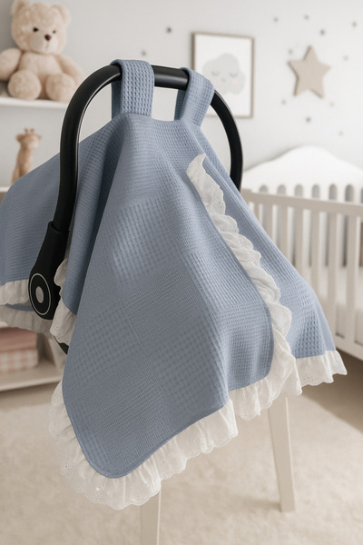 minoshes 100% Cotton Pique Stroller Cover /Fisto Detailed