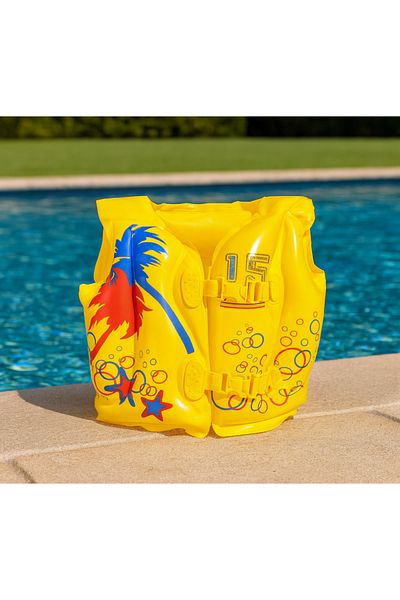 BESTWAY Inflatable Life Jacket - Adjustable Inflatable Life Jacket - Inflatable Life Guard Vest - Life Jacket 41X30 Cm.