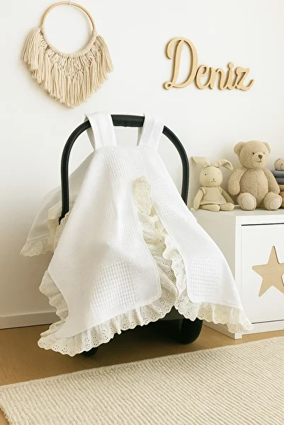minoshes 100% Cotton Pique Stroller Cover /Fisto Detailed