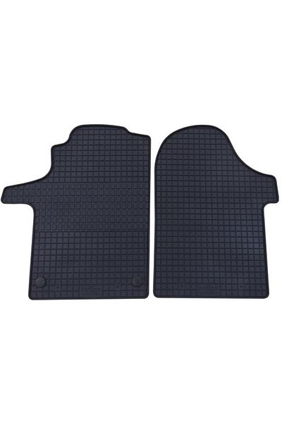 PETEX Set of 2 PETEX rubber car mats, black, front mounting, compatible with Mercedes Benz Vito (du