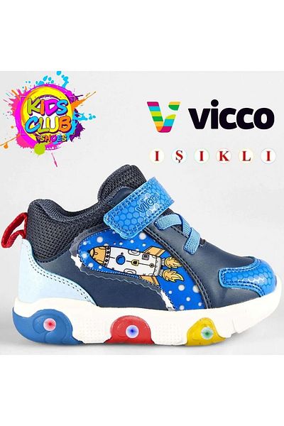 Kocamanlar Ayakkabı Vicco Rocky Phylon Rubber Sole Orthopedic Lighted Children's Boots Dark Blue