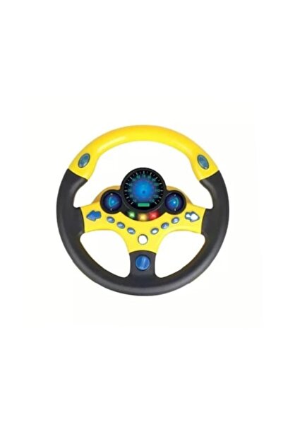 Creative World Toys Volan interactiv cu lumini și sunete, simulare învățare șofer, galben