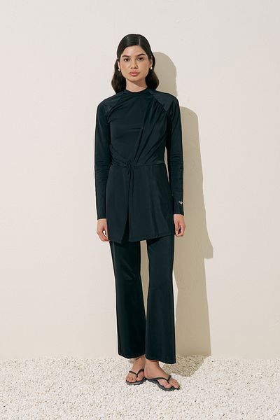 Manuka Knot Detail Jumpsuit Swimsuit Black