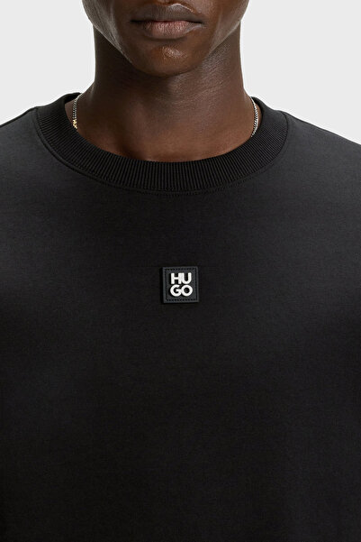 HUGO Logolu Streç Pamuklu Relaxed Fit Bisiklet Yaka Sweat Erkek SWEAT 50533689 002