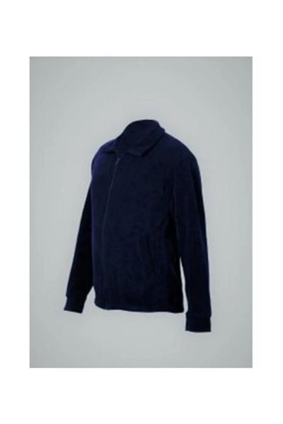 Zeta Group Unisex Navy Blue Zippered Stand Collar Fleece Coat - Navy Blue - Ilc2.Umetpiolmar-Lac