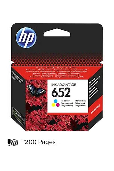 HP 652 Tri‑Colour Original Ink Advantage Cartridge (Cyan/Magenta/Yellow) – Standard Capacity