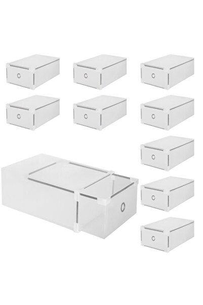 SERSIMO Σετ 10 κουτιών οργάνωσης παπουτσιών, 34x22x13, διαφανή