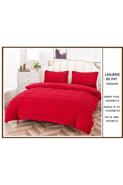 FIONNA.RO Cocolino Embossed Bed Linen UNI - Red