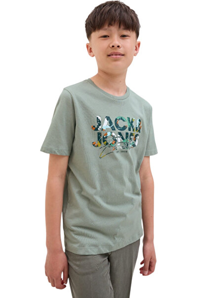 Jack & Jones Tricou JACK &JONES Geplas Crew JNR - 12279670-Iceberg Green