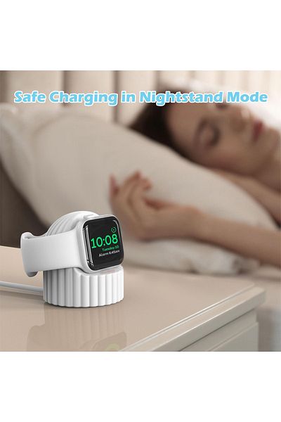 REDz Accessories Dock Ocean, Apple Watch, Charger Hole, Silicone, White
