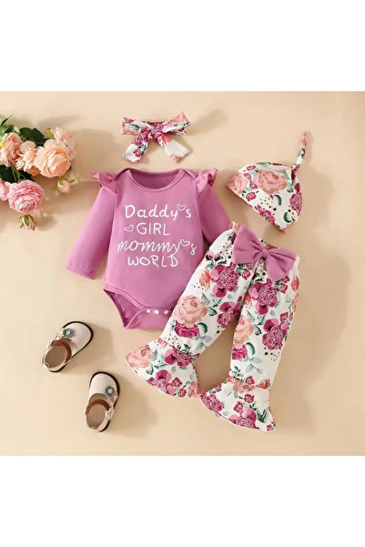 UniqueStore.ro Girls' 4-piece set with floral print