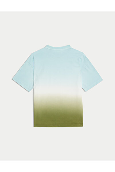 Marks & Spencer Saf Pamuk Ombre Yazılı T‑Shirt (2–16 Yaş)