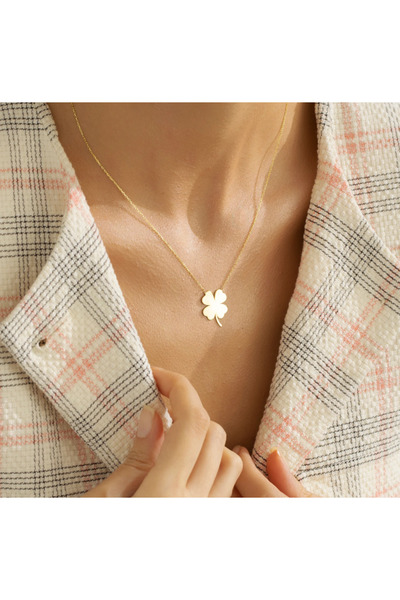 Wega Gold 925 Ayar Gümüş Yonca Kolye, Gümüş Dört Yapraklı Yonca Kolye, Yonca ...