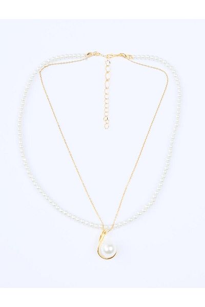 Jimmy Key White Pearl Adjustable Chain Necklace
