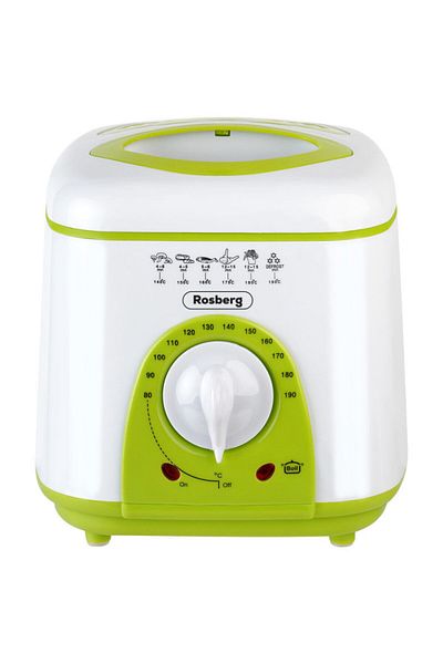 rosberg Mini fryer R51980B, 1 liter, 950W, 80-190 C, White/green
