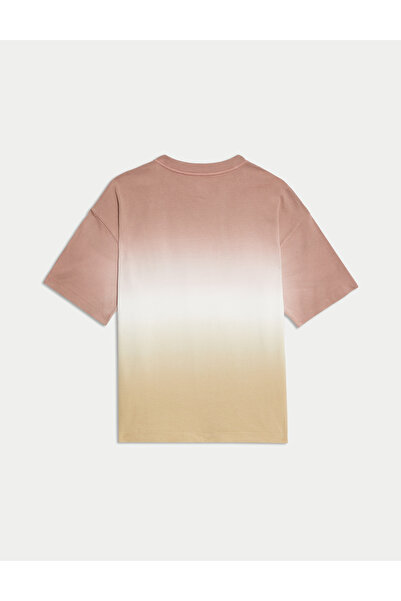 Marks & Spencer Saf Pamuk Ombre Yazılı T‑Shirt (2–16 Yaş)