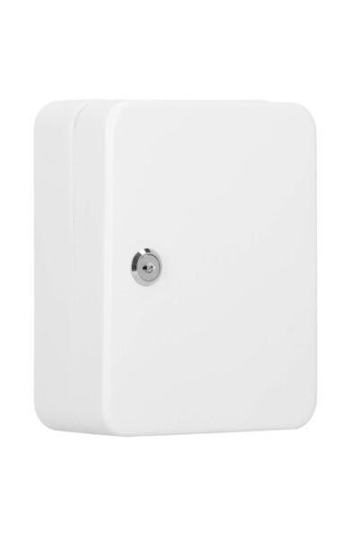 SERSIMO Steel metal box for 20 keys, equipped, 20x16x7.5cm, white