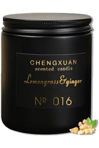 ChengXuan Scented Candle, Luxury Aromatherapy Jar Candle Gifts for Bathroom Office Decor 80g-Lemongrass
