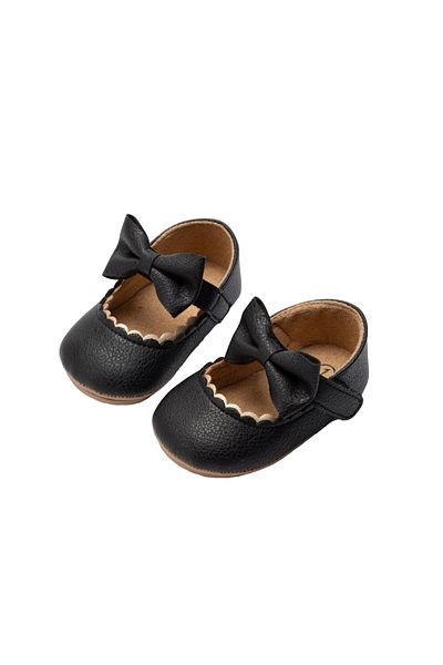 Mixbo Baby Shoes with Bow, Mixbo, Black, 0-6 Months