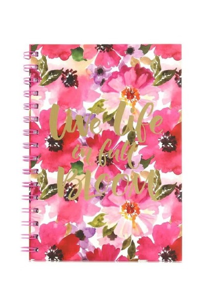 Roco Live Life in Full Bloom Printed A5 Single‑Ruled Notebook – 80 Sheets, Pi...