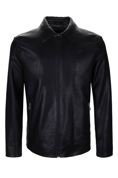 Tamer Tanca Men's Genuine Leather Black Leather Coat