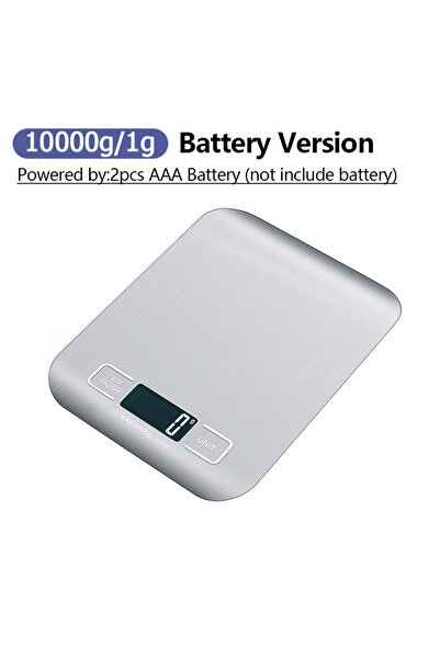 Choice7 ميزان مطبخ رقمي A2 10 كجم - بطارية 5 كجم/10 كجم - شاشة LCD - ميزان إلكتروني من الفولاذ المقاوم للصدأ - المنزل