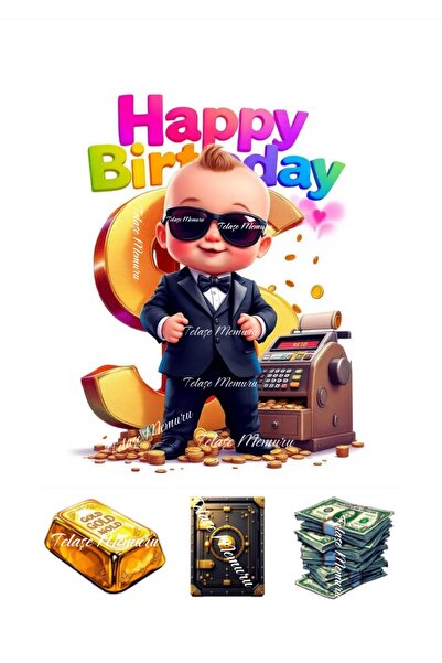 telaşe memuru طباعة باترون بيبي لتزيين الكيك على ورق السكر، طباعة ورقية صالحة...