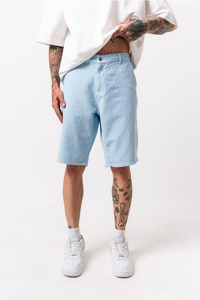 Respire Men's Piece Paint Shorts Baby Blue