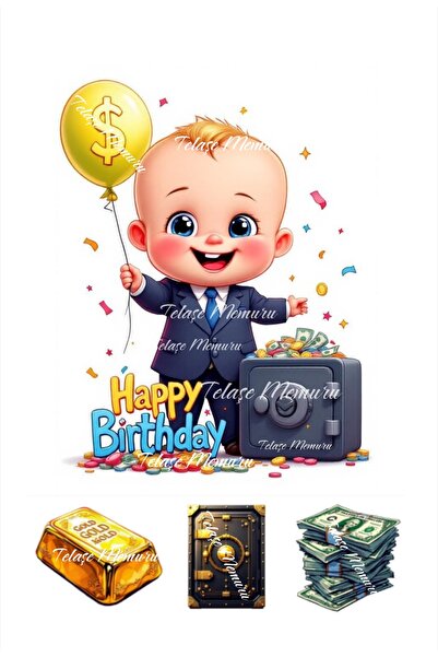 telaşe memuru طباعة على ورق حلوى لتزيين الكيك من باترون بيبي، طباعة على ورق ق...