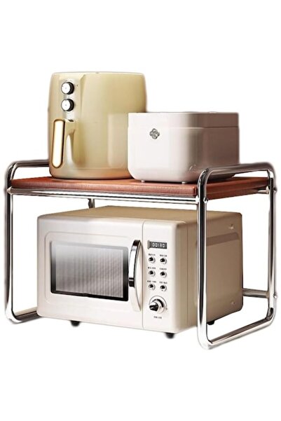 awwaline Raft de bucătărie, awwaline, MDF/oțel, maro/argintiu, 50x36x48cm