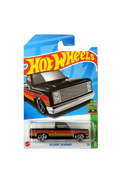 HOT WHEELS Masinuta Metalica Hot Wheels '83 Chevy Silverado, Negru, 1:64